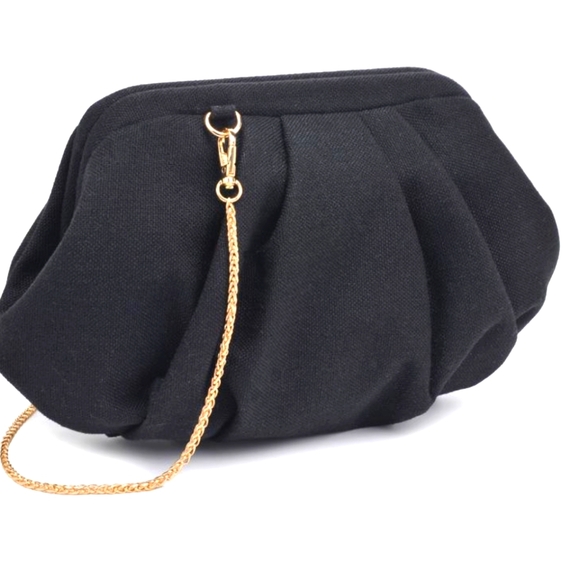 Urban Expression Elegant Black Sadie Clutch with Gold Chain - Picture 1 of 16